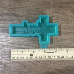 Faith Cross Freshie Mold – Religious Silicone Mold, Handmade 4.5” x 2.5” Mold