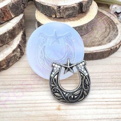 Horseshoe with star small shallow accessories handmade silicone mold for crafts