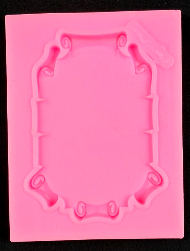 Fancy Scroll Mold – Epoxy Resin Silicone Molds – Approx 2″ x 2.5″ – Pink