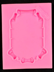 Fancy Scroll Mold – Epoxy Resin Silicone Molds – Approx 2″ x 2.5″ – Pink