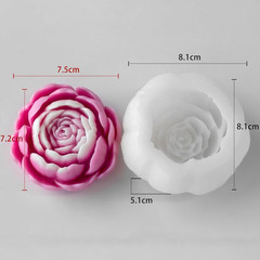 Tulip Flower Succulent Peony Half Open Rose Bud Cylinder Candle & Resin Mold – R
