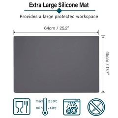 Extra Large Silicone Mat 25.2″x17.7″ Heat Resistant Craft Desk & Counter Prot