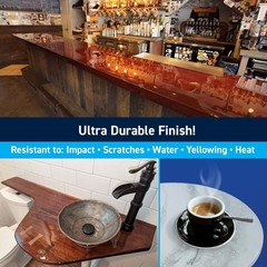 Table Top Epoxy Resin Kit – 2 Gallon Crystal Clear Epoxy with High Gloss & UV…