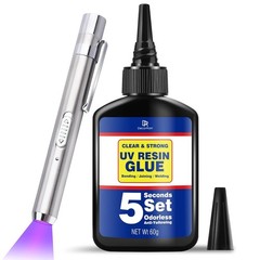 UV Resin Glue Kit with Light 60g for Bonding & Curing