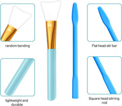 12 Pcs Silicone Stir Sticks Kit, Silicone Epoxy Brushes, Stir Tool Sticks, Mixin