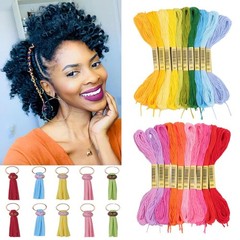 30 PCS Hair Accessories Set – 20 Colorful Hair String Threads, 10 Acrylic Lea…