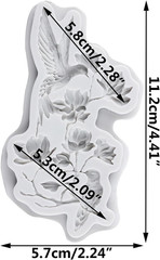 Flower Branch Polymer Clay Molds Hummingbird Silicone Resin Mold for DIY Crafts