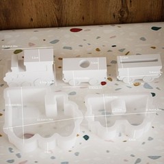 3PCS silicone epoxy resin mold 3D gypsum train candlestick soap gypsum DIY suit