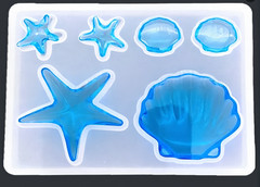 Sea Shell Starfish Silicone Molds for Epoxy Resin, Candy or Soap Set of 5