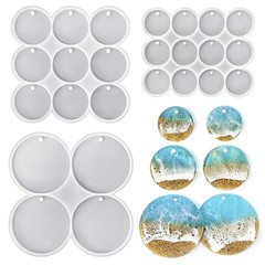 25-Cavity Silicone Mold Set Large Medium Small Shiny Flat Circle Earrings
