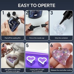 300g UV Resin,Crystal Clear,Hard UV Curing epoxy Resin, Upgraded Formula,odorles