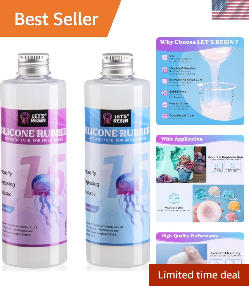 Premium Translucent Mold Making Silicone – Easy Mix, No Bubbles, 4H Cure