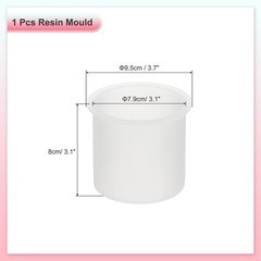 3.7 Inch Resin Mould for Candle Making, Cylinder Silicone Moulds, White