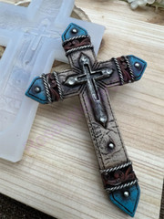 Crucifix-double Cross Silicone Mold for Fondant-Resin-polymer Clay-Handcrafts