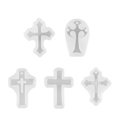 NEW 5 IN 1 DIY Silicone Cross Resin Mold Jewelry Epoxy Making Casting Mould Tool