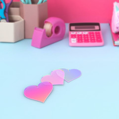 Heart Shaped Iridescent 3″ Acrylic Tile with Hole for Crafts and Party Decor