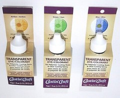 Castin’ Craft TRANSPARENT Resin Dye 1 oz – Choose Color: Amber, Green or Blue