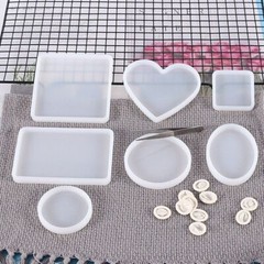 18pcs DIY Epoxy Resin Casting Silicone Tray Coaster Molds Mould Jewelry Making