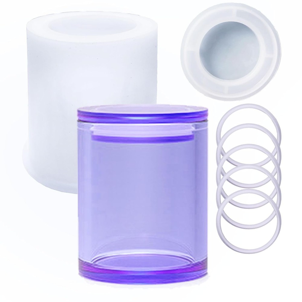 Silicone Resin Mold Sealed Storage Box Cylinder Vase Bottle Mold Set