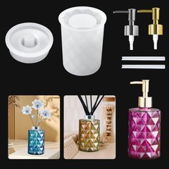 Bottle Resin Mold with Pump Soap Dispenser Resin Mold Perfume Bottle Silicone…