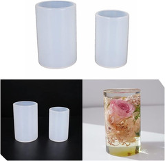 2Pcs 60Mm+50Mm Silicone Cylinder Resin Epoxy Casting Mould Jewelry Hand Making M
