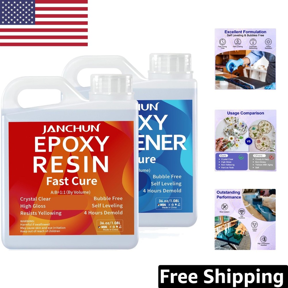 72oz Crystal Clear Epoxy Resin – Anti-Yellowing, Easy Mix for DIY Art Projects