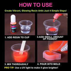 Neon Pigment for Epoxy Resin, 12 Colors Opaque UV Reactive Fluorescent Liquid Re