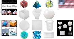 Silicone Resin Molds Set – 5Pcs for Creative Epoxy Artistry with Accessories
