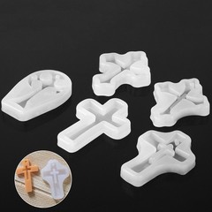 DIY 5IN1 Silicone Cross Resin Mold Jewelry Epoxy Making Casting Mould Craft Tool
