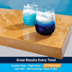 Table Top Epoxy Resin Kit – 2 Gallon Crystal Clear Epoxy with High Gloss & UV…