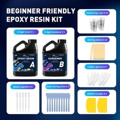 Epoxy Resin Kit Crafts 1:1 Mix Low Odor Self Leveling Non Yellowing Accessories