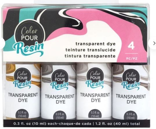 American Crafts Color Pour Resin Dyes .3oz 4/Pkg-Translucent