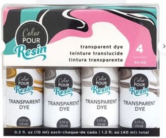 American Crafts Color Pour Resin Dyes .3oz 4/Pkg-Translucent