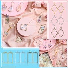 Inbagi 180 Pcs Open Bezels for Resin Jewelry Making Kit Medium to Large, Gold