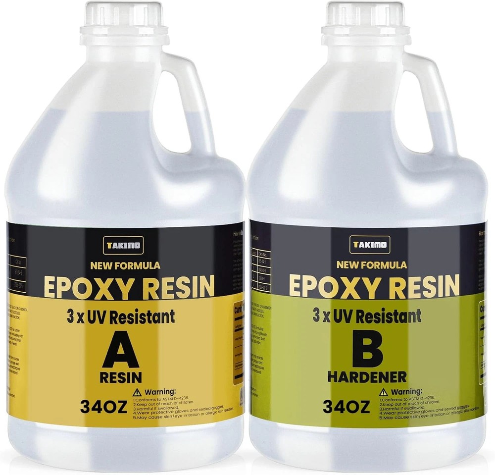 68OZ 3×UV Resistant Resin Kit,No Bubble & Crystal Clear Epoxy Resin for Coating,
