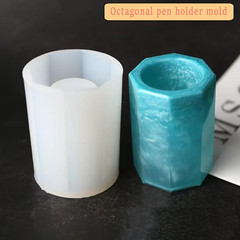 3 Pack DIY Resin Pen Holder Plant Mold Hexagon Cube Cylinder Epoxy Resin Silicon