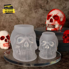 Set of Large + Medium + Small 3D Skull Resin Molds, Flexible Clear Silicone Skul
