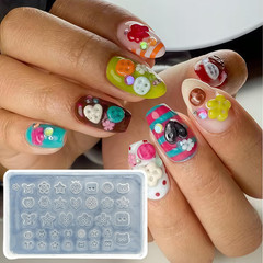5Pcs 3D Sweater Knot Gel Nail Art Mold Arts Resin Buttons Molds for Accessories