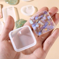 TuNan 20pcs Square Jewelry Casting Molds, 42mm x 42mm, Semi-transparent