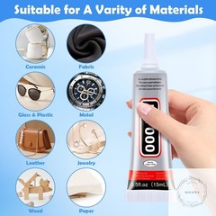 B7000 Glue Clear for Rhinestones, 4pcs 15mL Strong Adhesive B-7000 Jewelry Bead