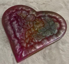 Custom Multicolor Heart Tray Epoxy Resin 1x8x6.5
