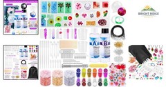 All-in-One Resin Art Kit with 10 Molds, Tools, and Dried Flower Embellishments