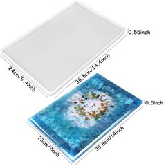 14-Inch Extra Large Silicone Tray Mold Heavy Duty Thickened Resin Epoxy Tray