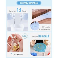 Clear Epoxy Resin Self-Leveling Non-Toxic For Casting Coating Art Crafts New