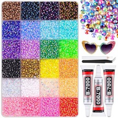 Multicolor 3mm Non Hotfix Flatback Resin Rhinestones with B7000 Glue for Crafts