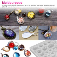 35pcs Resin Casting Silicone Molds Epoxy Pendant Mould Kit Jewelry Making Craft