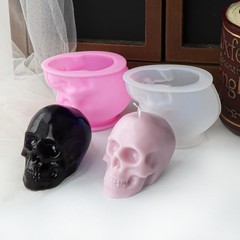 3d Skull Silicone Mold Epoxy Resin Candle Sculpture Halloween Decoration