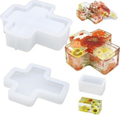 Cross Storage Box Resin Molds, Rectangle Cube Epoxy Resin Molds DIY Cross Ja…