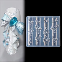 3D Gel Nail Art Resin Rosette Molds for Accessories Supplies Bow Knot Silicone T