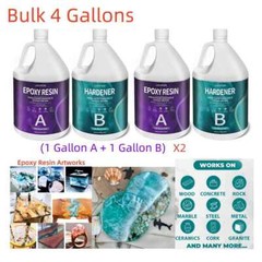 Bulk 4 Gallon Kit – Crystal Clear Tumbler Epoxy Resin – DIY Craft Arts Coating